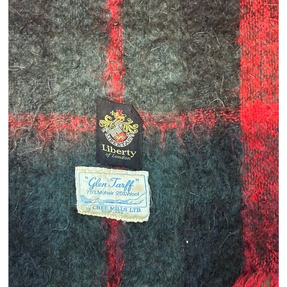 Vintage Cree Mills Scotland Tarff Plaid Mohair Blanket Liberty of London 70"x47" - Picture 8 of 8